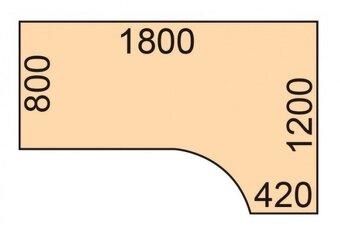 Kancelářský rohový pracovní stůl 1800x1200mm - 2
