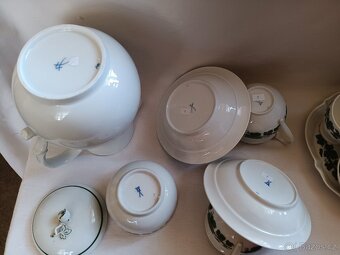 Míšeň, Meissen - porcelánová sada - vinná réva - 2