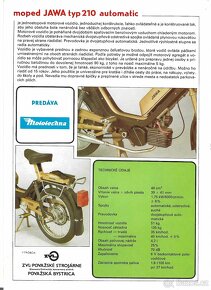 Prospekt JAWA Babetta 210 Automatic, Mototechna 1986 - 2