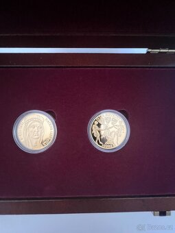 Zlato/ 2x zlatou minci Kněžnu Ludmilu v luxusní etui - 2