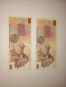 BANKOVKY 500 KČS 1973, SÉRIE Z a U, PĚKNÉ STAVY - 2
