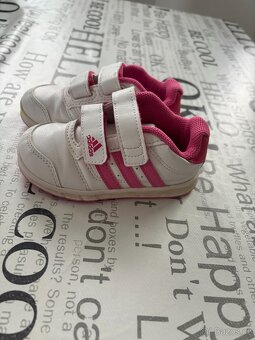 Dětské bílo - růžové botky Adidas, vel. 23 - 2