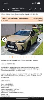 Lexus NX 350h AWD Overtrail - Slovensko - 2