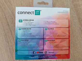 Externí USB Desk Hub 4V1 CONNECT IT CHU-5100-SL - NOVÝ - 2