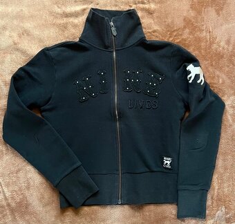 Stylová černá crop mikina na zip – téměř nová - 2
