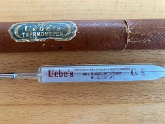 Prodám historický rtuťový maximální teploměr Uebe - 2