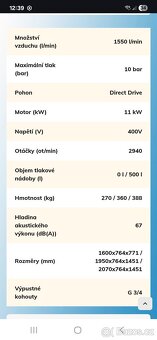 Šroubovy kompresor Atmos E.95 500l - 2