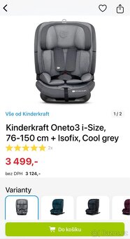 Dětská autosedačka Kinderkraft Oneto3 i-Size + Isofix - 2