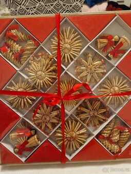 Velká nová sada slaměných ozdob na stromeček - 2