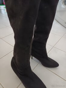 Černé semišové kozačky - 2