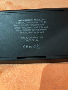 Bezdrátová nabíječka GoGEN 3v1, CHST301 (CHST301B) černá - 2