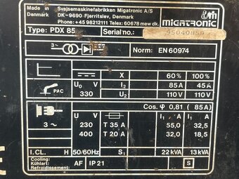 152. Plazmová řezačka migatronik PDX 85 - 2