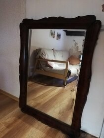 Velké starožitné zrcadlo v rámu - 2