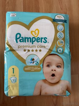 Plenky pampers premium care 1, 144ks,active baby 43ks, dada1 - 2