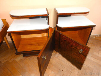 Noční stolky dva kusy opaxitové bílé sklo - 2