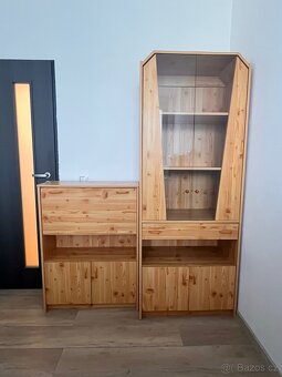 Dřevěná komoda a policová skříň - sada - 2