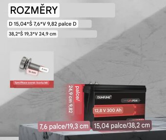 Trakční Baterka akumulátor lifepo4 12.8V 300Ah - 2