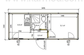 Mobilní buňka s předsíní - 2