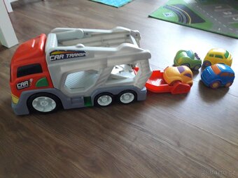 Auto větší cca 40cm/přepravník 4 autíčka - 2