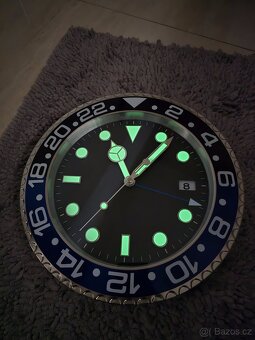 Nástěnné hodiny Rolex (black-blue) - 2