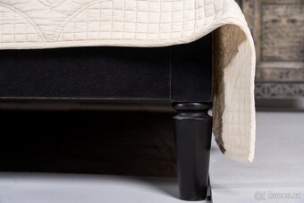 Dřevěná postel s ratanem černá 180x200 boho mango rustikální - 2