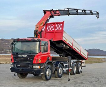 9247 Scania P 400 - 8x4 – Sklápěč/Valník + HR-PALFINGER PK 3 - 2