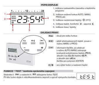 prostorový termostat PT10 - 2