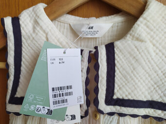 Nové letní šaty s límečkem, námořnice, H&M, vel. 122 - 2