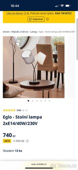 Lampička na noční stolek zn. Eglo - 2