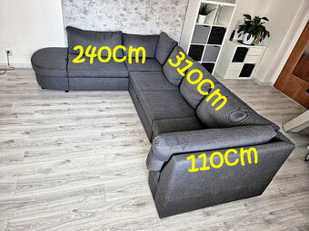 Velká pohodlná rozkládací sedací souprava - 2