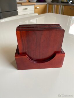 Dřevěné podtácky s perletí Vintage asijský styl - 2