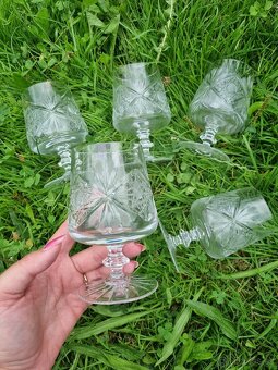 5 sklenic broušené sklo - 2