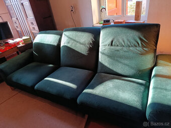 Zakázková 3.dílná polohovací sedačka.Zelená.VELMI ZACHOVALÁ. - 2