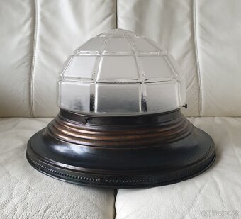 Velká starožitná stropnice art deco mosaz prolamo - 2