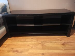 TV stolek, černý, skleněný - 2