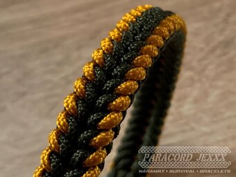 PARACORD náramek (20 cm) gold - oliv - 2