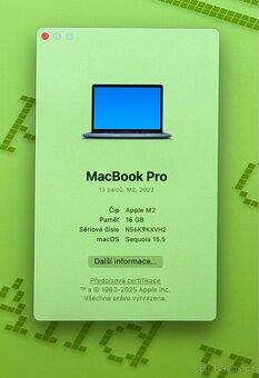 MacBook Pro M2 2022/16GB RAM/512GB SSD/Záruka - 2