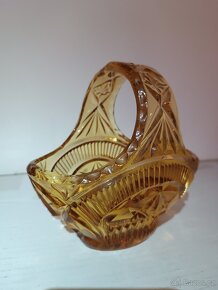 Skleněný košík - medové sklo - 2