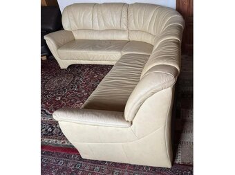 Rohová kožená sedací souprava, 3293 - 2