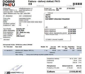 2 ks nových celoročních pneu 185/65 R14 - super cena - 2