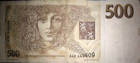 500 Kč 1993 vzácná série A42 - 2