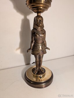 mosazná stará lampa figurální lampička stínidlo bílá koule - 2