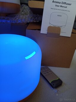 nový aroma difuzér + lampa + dálkové ovl. + zvlčovač vzduchu - 2