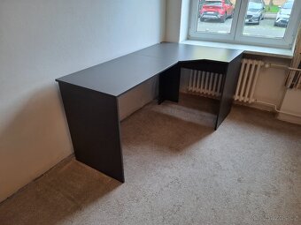 Rohový psací stůl – 180 × 110 cm, šedý - 2