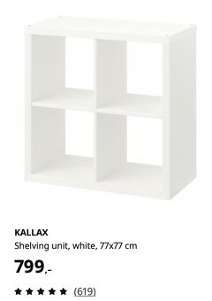 Regál IKEA KALLAX bílý – 77x77 cm // IKEA KALLAX Shelf Unit - 2