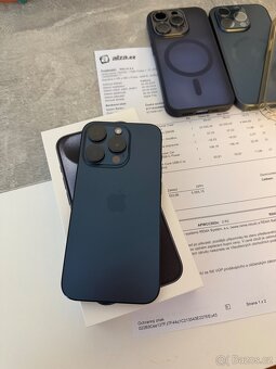 iPhone 15 Pro 256 GB – modrý titan, perfektní stav - 2