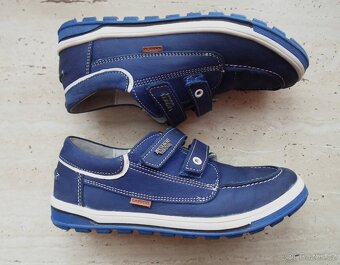 Modré bílé boty polobotky kožené - 35 - 2