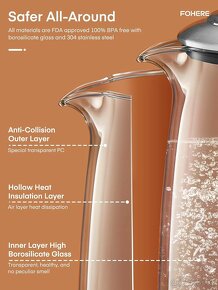 Smart Skleněná konvice na čaj s regulací teploty 2200W - 2