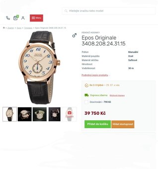 Epos, model Originale, originál hodinky / NOVÉ / - 2