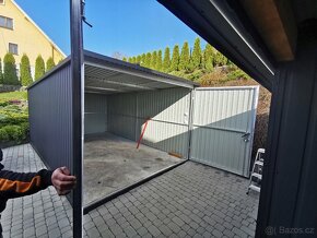 Plechová garáž 3x5m jednopolohová. - 2